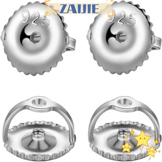 Zaijie24 สกรูต่างหู ด้านหลัง สีเงิน 5 มม. แบบเปลี่ยน สําหรับต่างหูสตั๊ด