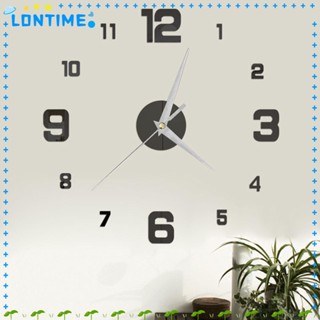 Lontime สติกเกอร์นาฬิกาควอตซ์ เข็มนาฬิกาแขวนผนัง มีกาวในตัว อะคริลิค ขนาดเล็ก สําหรับห้องนั่งเล่น