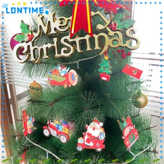 Lontime จี้ไม้ รูปซานตาคลอส เกล็ดหิมะ สําหรับแขวนตกแต่งคริสต์มาส DIY