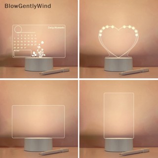 Blowgentlywind บอร์ดข้อความ Led ชาร์จ USB พร้อมปากกา DIY