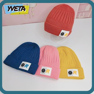 Yveta Beanies หมวกบีนนี่ลําลอง ผ้าถัก สีพื้น สําหรับเด็ก