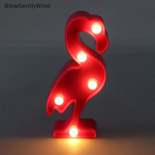 Blowgentlywind โคมไฟฟลามิงโก้ LED รูปฟลามิงโก้ สําหรับติดผนังบ้าน ห้องเด็ก ปาร์ตี้วันเกิด 1 ชิ้น BGW