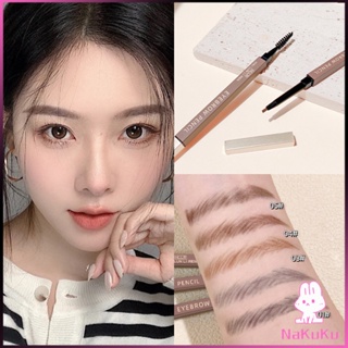 NKK ดินสอเขียนคิ้วแบบหมุน 2 in 1 กันน้ำดินสอเขียนคิ้ว มีหัวแปรงปัดคิ้ว  Double eyebrow pencil