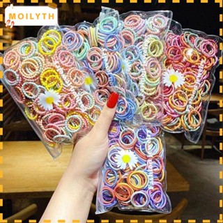 Moilyth ยางรัดผม น่ารัก สําหรับเด็ก 100 ชิ้น/ถุง