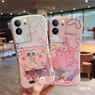 ใหม่ เคสโทรศัพท์มือถือ TPU นิ่ม กันกระแทก ป้องกัน ปิดด้านหลัง ลายการ์ตูน Spongebob น่ารัก แฟชั่น สําหรับ VIVO V29 V27 V25 Pro Y76 X90 X80 Pro 5G 2023