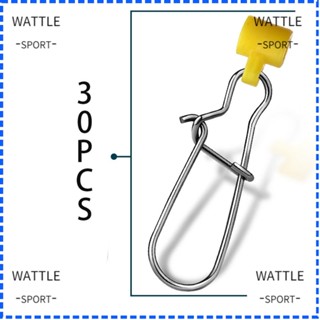 Wattle ตัวถ่วงจมสายเบ็ดตกปลา สเตนเลส แบบล็อคคู่ เป็นมิตรกับสิ่งแวดล้อม ทนทาน อุปกรณ์เสริม สําหรับตกปลาน้ําเค็ม 30 ชิ้น