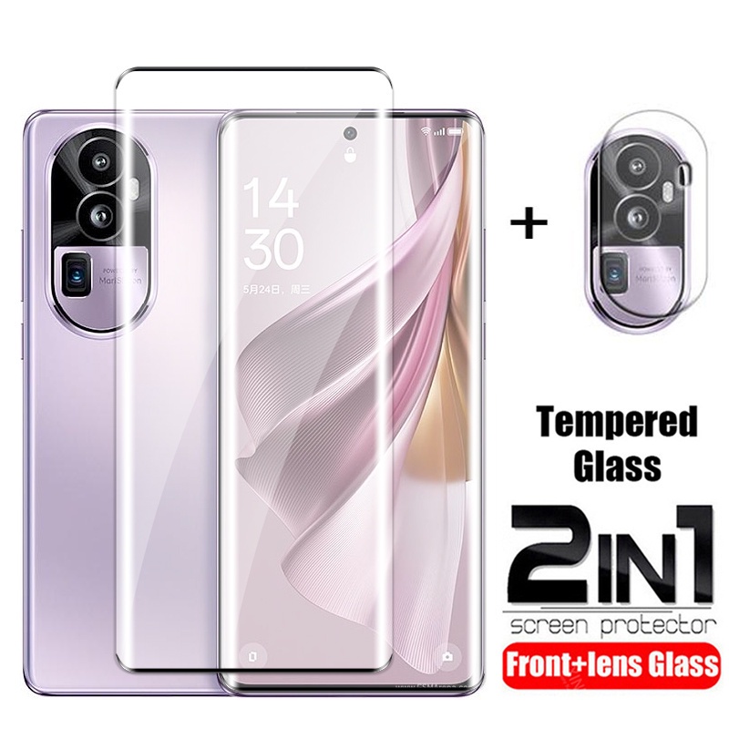 For OPPO Reno10Pro Plus Reno10 10Pro 10ProPlus 10Pro+ Reno10Pro ชุด2in1 ฟิล์ม ฟิล์มกระจกนิรภัยกันรอยหน้าจอ แบบเต็มจอ