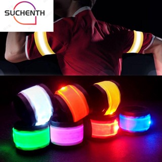 Suchenth สายรัดแขน ไฟเตือน LED 8 สี สําหรับวิ่งกลางคืน