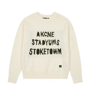 เสื้อกันหนาวแขนยาว คอกลม แบบสวมหัว ปักลายตัวอักษร ACNE STUDIOS แฟชั่นสตรีท สําหรับผู้ชาย และผู้หญิง