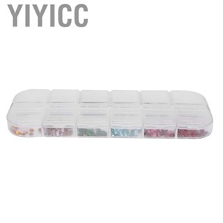 Yiyicc Rhinestones Nails Art Decorations Nail 12 Colors Manicure Decors Crystals for Salon