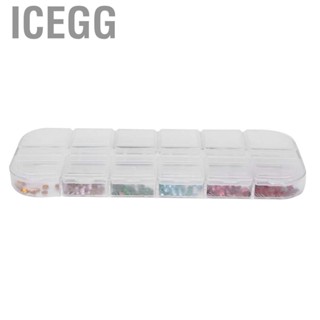 Icegg Rhinestones Nails Art Decorations Nail 12 Colors Manicure Decors Crystals for Salon