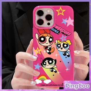 Pingcoo - เข้ากันได้สำหรับ เคส iphone 11 เคสไอโฟน เคสไอโฟน11 กรณีเคลือบเงากุหลาบสีแดง TPU กรณีลูกอมกันกระแทกกล้องป้องกันสีชมพูน่ารักการ์ตูนสามสาวเข้ากันได้กับ iPhone 14 PRO MAX 13 12 PRO MAX XR XS 7 พลัส 8 พลัส