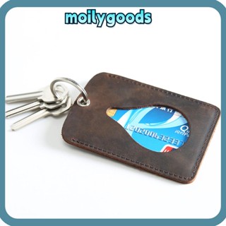 Moilyhd กระเป๋าใส่บัตรเครดิต บัตรเครดิต หนังวัวแท้ แบบบางเฉียบ