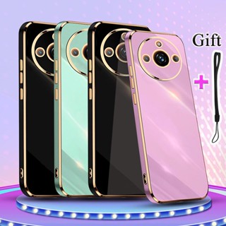 สําหรับ Realme Narzo 60 Pro เคสโทรศัพท์ ขอบตรง ชุบไฟฟ้า TPU เคส