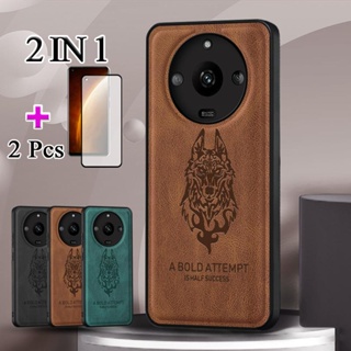 2 IN 1 เคสโทรศัพท์หนัง หรูหรา พร้อมฟิล์มเซรามิค กันรอยหน้าจอ สําหรับ Realme Narzo 60