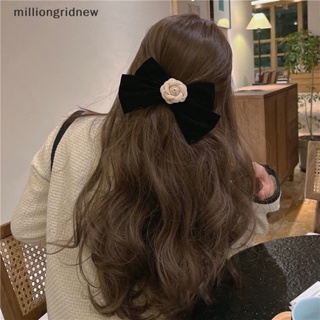 [milliongridnew] กิ๊บติดผม ผ้ากํามะหยี่ ขนาดใหญ่ สีดํา สไตล์วินเทจ สําหรับผู้หญิง งานแต่งงาน WQL