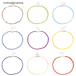 [milliongridnew] สร้อยคอโชคเกอร์ ลูกปัดฝน แฮนด์เมด สไตล์โบฮีเมียน สีแคนดี้ สําหรับผู้หญิง WQL