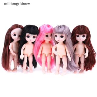 [milliongridnew] ตุ๊กตาเปลือยผม ข้อต่อขยับได้ ขนาดเล็ก 16 ซม. 13 ชิ้น สีชมพู สีเงิน
 Wql