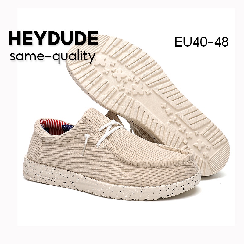 Hey Dude รองเท้าผ้าใบ โลฟเฟอร์ ลําลอง น้ําหนักเบา กันลื่น ขนาดใหญ่ สําหรับผู้ชาย eu40-48