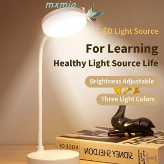 Mxmio โคมไฟตั้งโต๊ะ LED แบบพับได้ ถนอมสายตา ชาร์จ Usb 3 สี สําหรับหอพัก