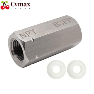 Cvmax อะแดปเตอร์เชื่อมต่อ เกลียวภายใน สเตนเลส สีเงิน หัวคู่ 1/8 BSPP ตัวเมีย 1/8 NPT ตัวเมีย PCP