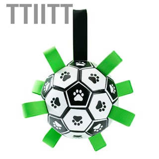 Ttiitt Dog Soccer Ball Toy  Lightweight Molar Puppy Tug Inflatable Interactive High Resilience for Small Large Dogs