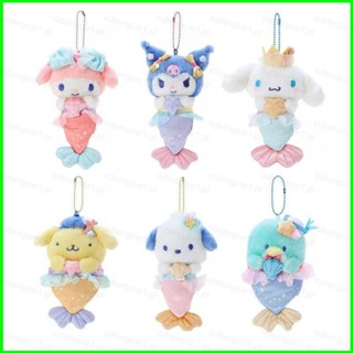 ตุ๊กตาอนิเมะ Sanrio Mermaid Series Kuromi Melody Hangyodon Cinnamoroll Pachacco ของเล่นสําหรับเด็ก