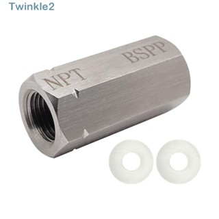 Twinkle อะแดปเตอร์เกลียวภายใน ตัวเมีย สเตนเลส 1/8 BSPP 1/8 NPT สีเงิน