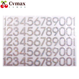 Cvmax สติกเกอร์ตัวเลข ประดับพลอยเทียม กลิตเตอร์ AB สีขาว อุปกรณ์เสริม สําหรับติดกล่องจดหมาย 60 ชิ้น