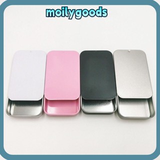 Moilyhd กล่องเหล็กเปล่า ทรงสี่เหลี่ยมผืนผ้า หลายสี แบบพกพา สําหรับใส่ลูกอม