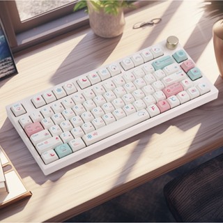 MK80 Max Mechanical Keyboard คีย์บอร์ดเมคคานิคอล 75% พร้อมลูกบิดโลหะ ไร้สาย สามโหมด ไฟ RGB 80 คีย์ ไฟหันหน้าไปทางใต้ LED