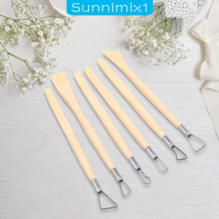 [Sunnimix1] เครื่องมือแกะสลักดินเผา เซรามิค หัวคู่ ด้ามจับ PP อเนกประสงค์ ทนทาน สําหรับงานฝีมือ DIY 6 ชิ้น