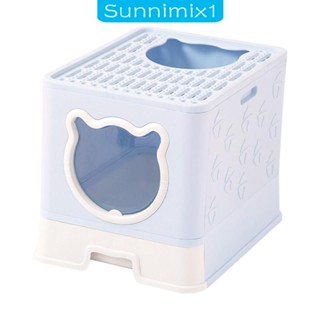 [Sunnimix1] กระบะทรายแมว ขนาดใหญ่ แบบพกพา พร้อมฝาปิด สําหรับกระต่าย