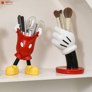 Blliss แจกันดอกไม้เรซิ่น รูปการ์ตูนอนิเมะ Mickey สไตล์โมเดิร์น สําหรับใส่แปรงแต่งหน้า ปากกา ตั้งโต๊ะ เหมาะกับเด็กนักเรียน