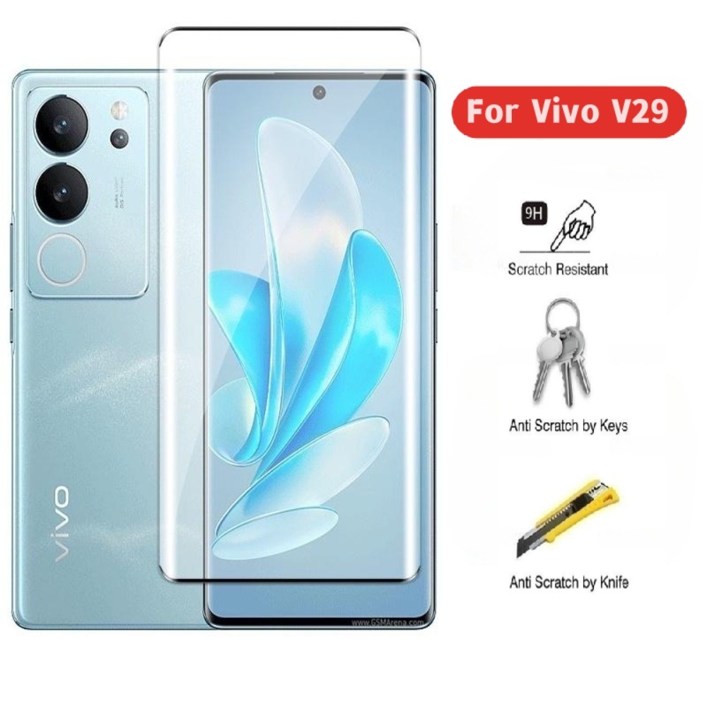 ส่งจากไทย ฟิล์มกระจกกันรอย Vivo V29 5G Vivo V 29 ฟิล์มกระจกนิรภัย  ฟิล์มกันรอยหน้าจอ แบบโค้ง ฟิล์มหน