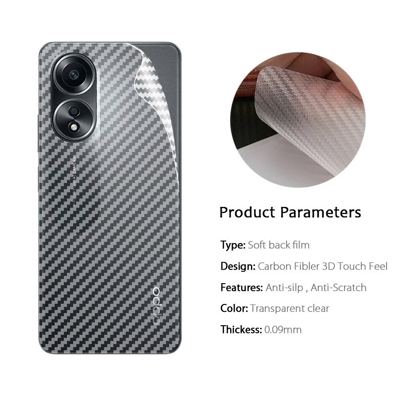 ส่งจากไทย ฟิล์ม ฟิล์มกันรอยหลัง ฟิล์มหลัง ลายเคฟล่า ฟิล์มOppo A58 4G A58 A78 A98 A 58 A 78 OppoA58 O