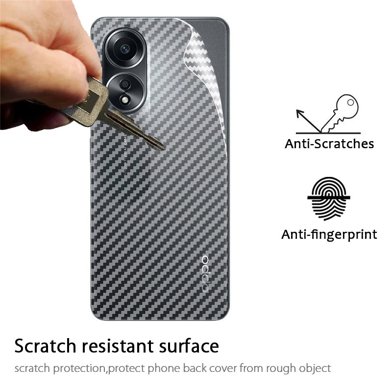 ส่งจากไทย ฟิล์มกันรอยหลัง ฟิล์มหลัง ลายเคฟล่า For OPPO A6Pro/A5Pro/A5X/A5i/A3X/A3pro/A60/A58/A78/A98/A38/A18/Reno14