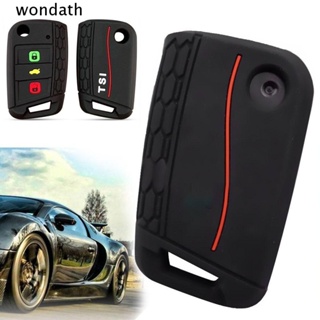 Wonda ปลอกกุญแจรีโมตรถยนต์ ซิลิโคน 3 ปุ่ม อุปกรณ์เสริม สําหรับ VW Tiguan Allspace Touran POLO Skoda Golf 7 Seat