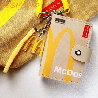 Desmond McDonalds กระเป๋าใส่บัตร คลัทช์ ใบสั้น ใส่บัตรธนาคาร กระเป๋าใส่เหรียญ เรียบง่าย หนัง PU สไตล์เกาหลี สําหรับผู้หญิง