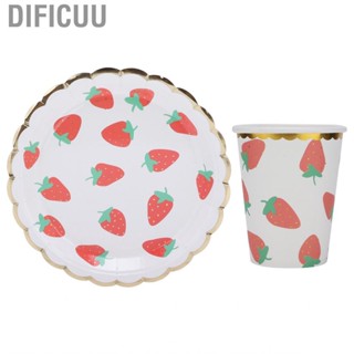 Dificuu Party Supplies Set  Strawberry Pattern Paper  for Birthday Parties Various Themed Activities