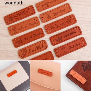 Wonda ป้ายแท็กหนัง PU อุปกรณ์เสริม สําหรับเย็บผ้า DIY 10 ชิ้น