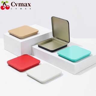 Cvmax กล่องเหล็กเปล่า ทรงสี่เหลี่ยม แบบพกพา สีพื้น สําหรับใส่เครื่องประดับ