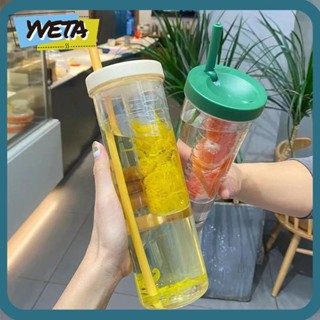 Yveta ขวดน้ําดื่ม แบบใส พับได้ ความจุขนาดใหญ่ แบบพกพา 700 มล. สําหรับเด็กผู้ชาย