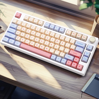 MK80 Max Pink Mechanical Keyboard, คีย์บอร์ดไร้สาย สามโหมด 75% สีชมพู,Hot-swappable Three-mode Wireless,75% Layout,Linear Switch