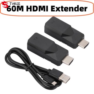 Tobie ตัวรับส่งสัญญาณเครือข่าย HDMI RX 1080P Rj45 เป็น HDMI ยาว 60 ม. สําหรับคอมพิวเตอร์ เครื่องเล่น DVD PC LCD