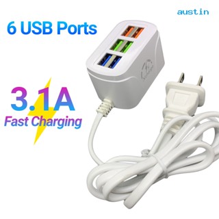 [AY] ปลั๊กพ่วง USB 6 พอร์ต ขนาดเล็ก อเนกประสงค์ สําหรับสํานักงาน