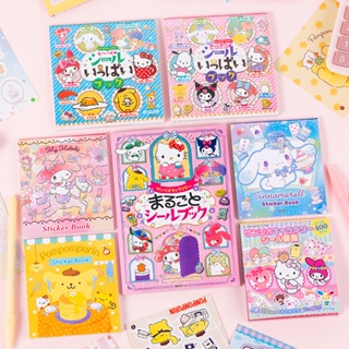 SANRIO สติกเกอร์ ลายการ์ตูน Kuromi Hello Kitty Pochacco My Melody Cinnamoroll Big-eared Dog DIY สําหรับตกแต่งสมุดบัญชี 24 ชิ้น