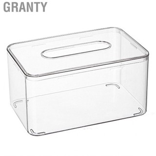 Granty Tissue Holder  PET Material Opening Enlarged Sturdy Transparent Multipurpose Box Cover with Webbing for Bathroom