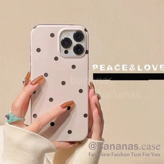 IPhone 17 16 15 14 13 12 11 Pro Max X Xr Xs Max 7 8 Plus SE2020 เคสโทรศัพท์ Ins Dot Wave Point Soft Black Cover