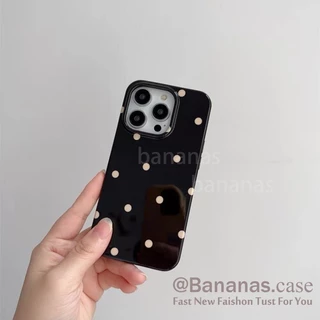 IPhone 17 16 15 14 13 12 11 Pro Max X Xr Xs Max 7 8 Plus SE2020 เคสโทรศัพท์ Ins Dot Wave Point Soft Black Cover